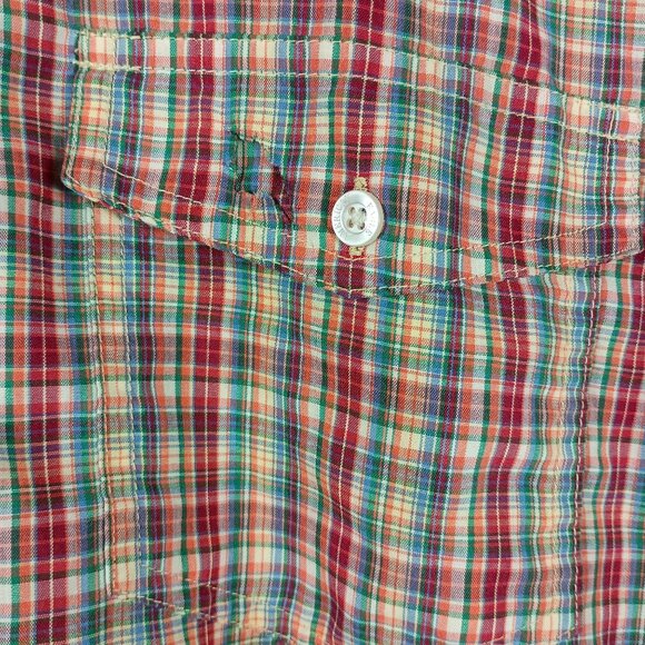 American Eagle Outfitters Mens Plaid Short Sleeve Button-Up Axle Shirt Size M - Picture 4 of 6